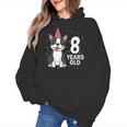 8 Years Old Birthday Boston Terrier Dog Lover 8th Party Kid Women's Hoodie, trending gift