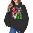 Boston Terrier Christmas Tree Lights Santa Dog Xmas For Men Women Kids Women's Hoodie, Boston Terrier Christmas Gifts, trending gift