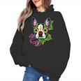 Boston Terrier In Day Of The Dead Sugar Skull Dog Women's Hoodie, trending gift