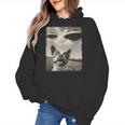 Boston Terrier Dog UFO Alien Extraterrestrial Selfie Women's Hoodie, trending gift