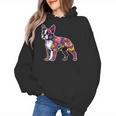 Boston Terrier Floral Dog Lover Vintage Distressed For Men Women Kids Women's Hoodie, trending gift