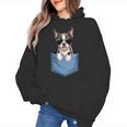 Cute Pocket Boston Terrier Lover Dog Mom Women's Hoodie, Couple Gifts, Mom Gifts, Boston Terrier Mom Gifts, trending gift