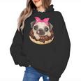 Cute Pug Shirt Donut Girls Dog Women's Hoodie, trending gift