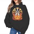 Halloween Retro Boston Terrier Women's Hoodie, Boston Terrier Halloween Gifts, trending gift