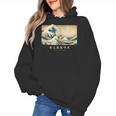 Surfing Boston Terrier Kanagawa Wave Japanese Dog For Men Women Kids Women's Hoodie, trending gift