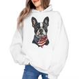 Boston Terrier American Flag Women's Hoodie, American Boston Terrier Gifts, trending gift