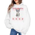 Boston Terrier Dog Santa Hat Men Kids Ugly Christmas Light Women's Hoodie, Boston Terrier Christmas Gifts, trending gift
