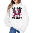Boston Terrier Heart Glasses Girls Bostie Valentines Day Women's Hoodie, trending gift