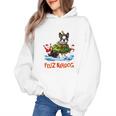 Boston Terrier Merry Christmas Tree Lights Dog X-Mas Dogs Women's Hoodie, Boston Terrier Christmas Gifts, trending gift