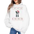 Boston Terrier Wearing Santa Hat Ugly Xmas Dog Lovers Women's Hoodie, trending gift