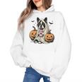 Halloween Boston Terrier Ghost Women's Hoodie, Boston Terrier Ghost Gifts, Boston Terrier Halloween Gifts, trending gift