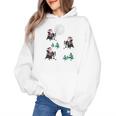 Xmas Tree Santa Riding Boston Terrier Christmas Women's Hoodie, Boston Terrier Christmas Gifts, Boston Terrier Riding Gifts, trending gift
