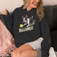 Ballaholic Boston Terrier Dog Chasing Bostie Ball Women's Hoodie, funny design