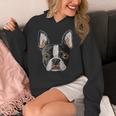 Boston Terrier Cute Puppy Face Dog Lover Pet Owner Women's Hoodie, funny design