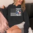 Boston Terrier Dog 4th Of July US American Flag Patriotic Women's Hoodie, Patriotic Boston Terrier Gifts, American Boston Terrier Gifts, Boston Terrier 4th Of July Gifts, funny design