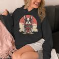 Boston Terrier Dog Japanese Style Samurai Dogs Women's Hoodie, funny design