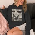 Boston Terrier Dog UFO Alien Extraterrestrial Selfie Women's Hoodie, funny design