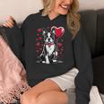 Boston Terrier Dog Valentine's Day Dog Owner Valentine Women's Hoodie, funny design