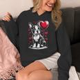 Boston Terrier Dog Valentine's Day Dog Owner Women's Hoodie, funny design