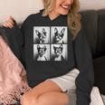 Boston Terrier Dogs With Sunglasses Photo Pets Meme Women's Hoodie, funny design