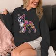 Boston Terrier Floral Dog Lover Vintage Distressed For Men Women Kids Women's Hoodie, funny design