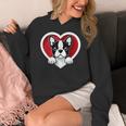 Boston Terrier Heart Cute Puppy Lover Or Dog Owner Women's Hoodie, funny design