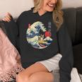 Boston Terrier Japanese Kanagawa Wave Surf Loyal Dog Men Women Kids Women's Hoodie, funny design