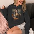 Boston Terrier Mona Lisa Painting Art Dog Mom Dad For Men Women Kids Women's Hoodie, Couple Gifts, Mom Gifts, Boston Terrier Dad Gifts, Boston Terrier Mom Gifts, funny design
