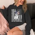 Boston Terrier Papa Cool Dog Lover USA American Flag Men Women Women's Hoodie, American Boston Terrier Gifts, funny design