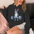 Boston Terrier Weightlifting Deadlift Men Fitness Gym Women's Hoodie, Boston Terrier Gym Gifts, funny design