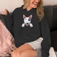 Bull Terrier Pocket Bull Terrier Peeking Out Pocket Women's Hoodie, funny design