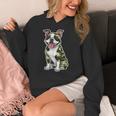 Camo Boston Terrier Pet Owner Camouflage Dog Lover Women's Hoodie, funny design