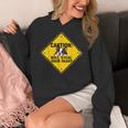 Caution Sign Boston Terrier Dog Bostie Puppy Women's Hoodie, funny design