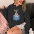 Cute Pocket Boston Terrier Lover Dog Mom Women's Hoodie, Couple Gifts, Mom Gifts, Boston Terrier Mom Gifts, funny design
