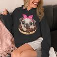 Cute Pug Shirt Donut Girls Dog Women's Hoodie, funny design