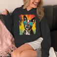 Dog Boston Terrier Hawaiian Women's Hoodie, funny design