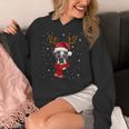 Family Matching Reindeer Xmas Boston Terrier Christmas Women's Hoodie, Boston Terrier Christmas Gifts, funny design