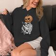 Halloween Skeleton Boston Terrier Women's Hoodie, Boston Terrier Halloween Gifts, funny design