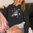 Kawaii Kids & Boys Astronaut Space Boston Terrier Dog Lover Women's Hoodie, funny design