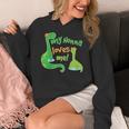 Kids My Nonna Loves Me Dinosaur Grandson Women's Hoodie, funny design