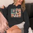 Patriotic Boston Terrier Dog Lover USA Flag 4th Of July For Men Women Kids Women's Hoodie, Patriotic Boston Terrier Gifts, Boston Terrier 4th Of July Gifts, funny design