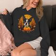 Pumpkin Boston Terrier Costume On Boston Terrier Halloween Women's Hoodie, Boston Terrier Halloween Gifts, funny design