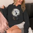 Spooky Halloween Moon Boston Terrier Boston Bull Bostie Women's Hoodie, Boston Terrier Halloween Gifts, funny design