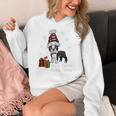 Boston Terrier Christmas T Shirt-Life Is Merrier Premium Tri-Blend Women's Hoodie, Boston Terrier Christmas Gifts, funny design