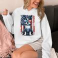 Boston Terrier Dog American USA US Flag Pets Vintage Outfit Women's Hoodie, American Boston Terrier Gifts, funny design