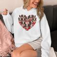 Boston Terrier Heart Valentine Boston Terrier Women's Hoodie, funny design