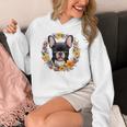 Boston Terrier Mom Floral Bostie Dog Lover Flowers Cute Women's Hoodie, Couple Gifts, Mom Gifts, Boston Terrier Mom Gifts, funny design