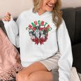 Boston Terrier Santa Claus Elf Reindeer Christmas Dog X-Mas Women's Hoodie, Boston Terrier Christmas Gifts, funny design