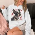 Boston Terrier Is My Valentine Cute Pet Dog Owner Valentine Women's Hoodie, funny design