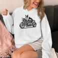 Cool Boston Terrier Riding a Motorcycle Biker Dog Lover For Men Women Kids Women's Hoodie, Boston Terrier Riding Gifts, funny design